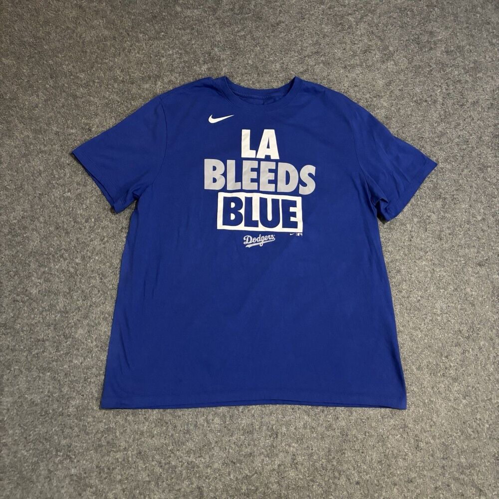 Los Angeles Dodgers T Shirt Size XL Nike MLB LA Bleeds Blue Baseball